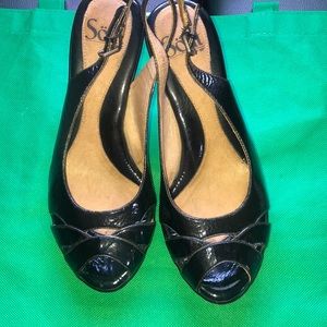 Sofft Women Black Patent Leather Slingback Heel